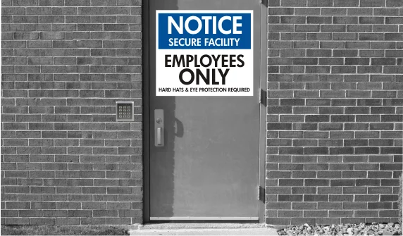 Industrial Metal Door Magnet Sign